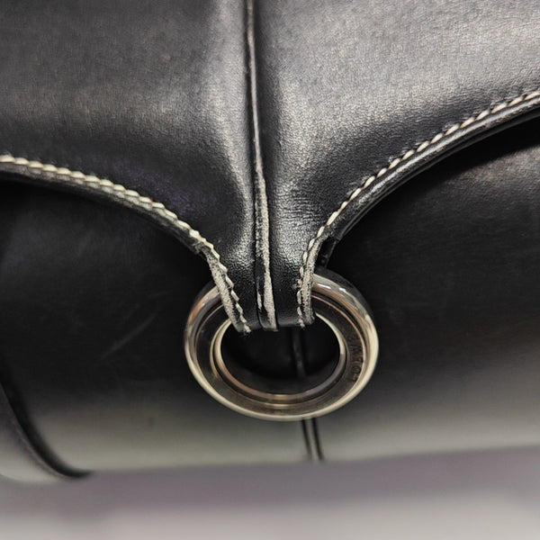 Calfskin Top Handle Bag Black