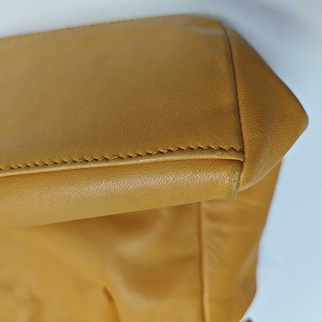 Calfskin Top Handle Bag Yellow
