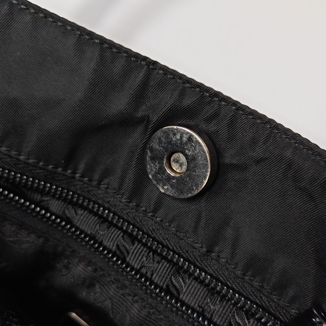 Nylon Top Handle Bag Black