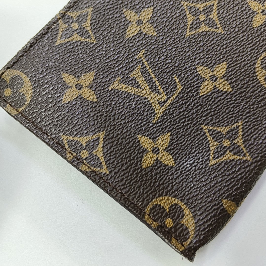 Monogram Coated Canvas Clutch Brown