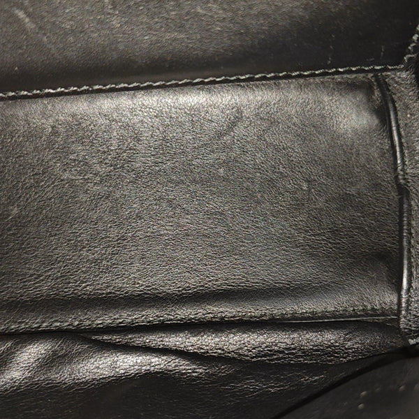 Calfskin Top Handle Bag Black