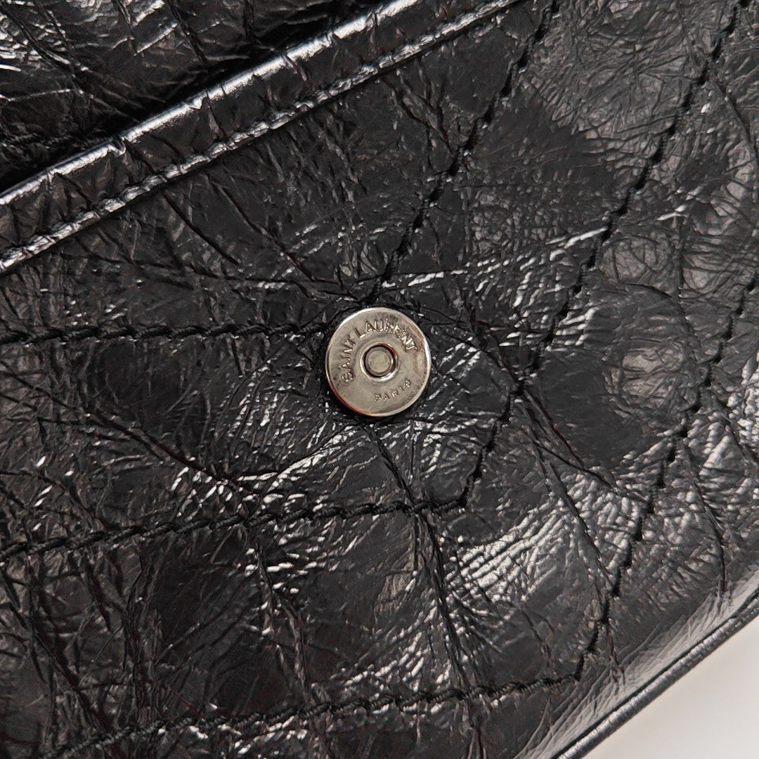 NIKI Small Chevron Calfskin Black