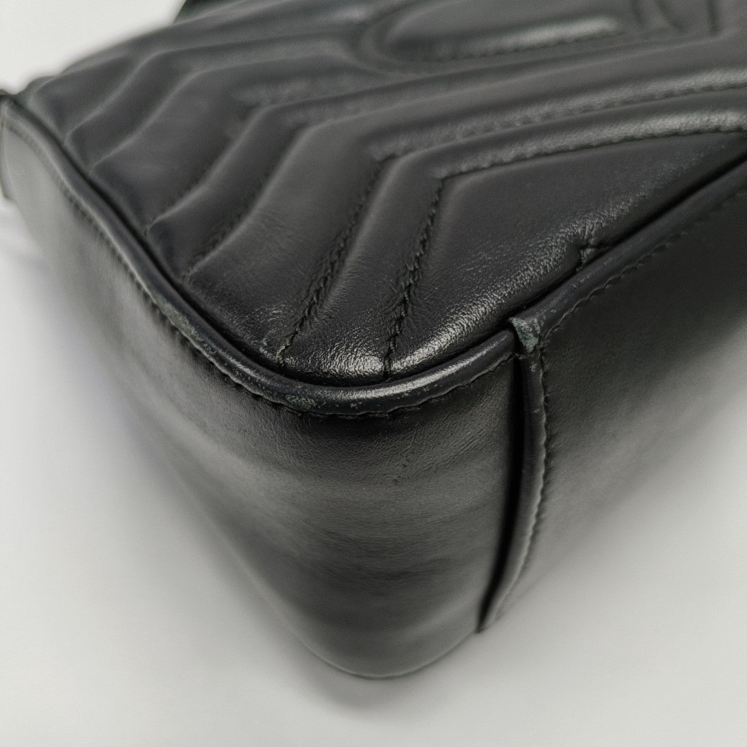 GG Marmont Mini Quilted Calfskin Black