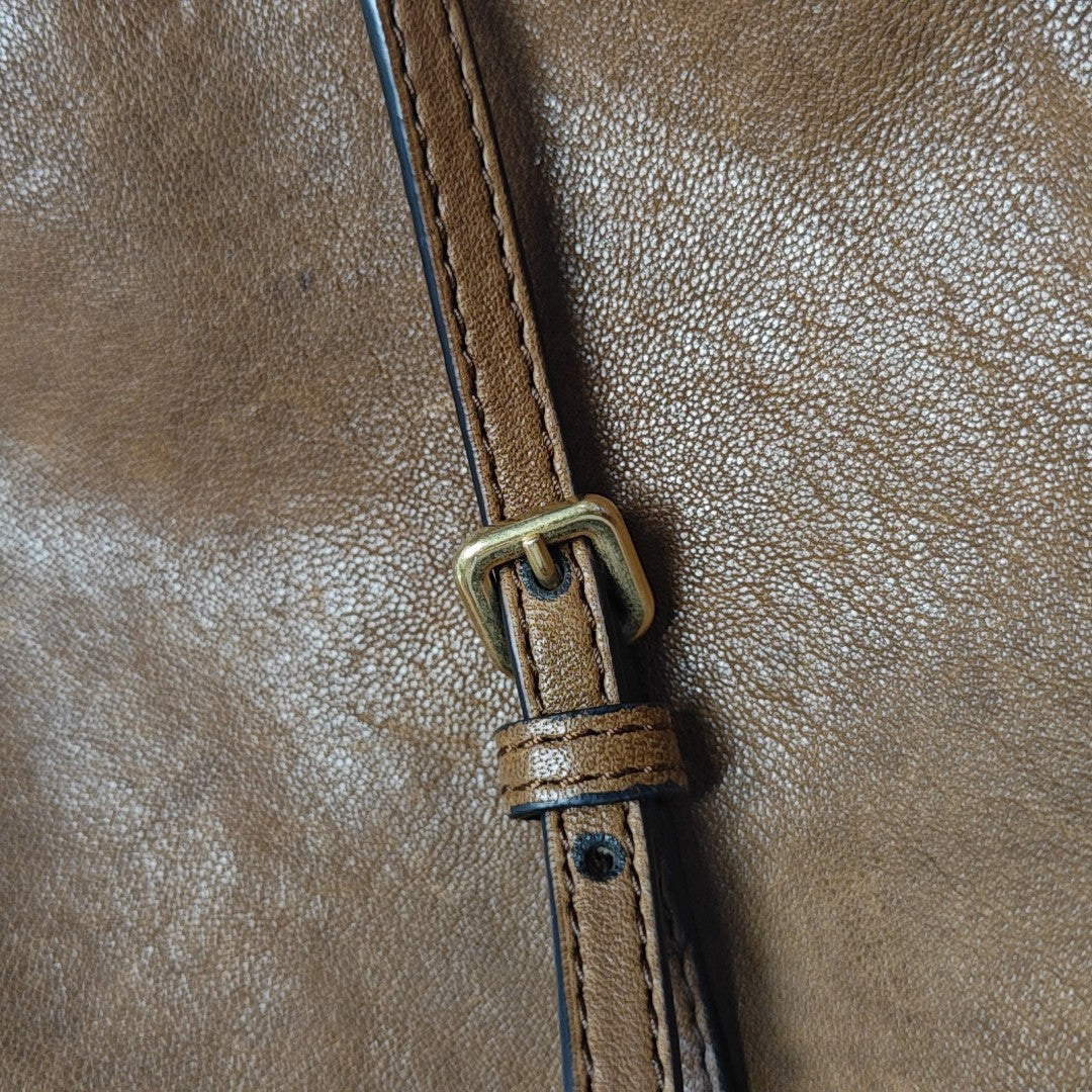 Lambskin Shoulder Bag Brown