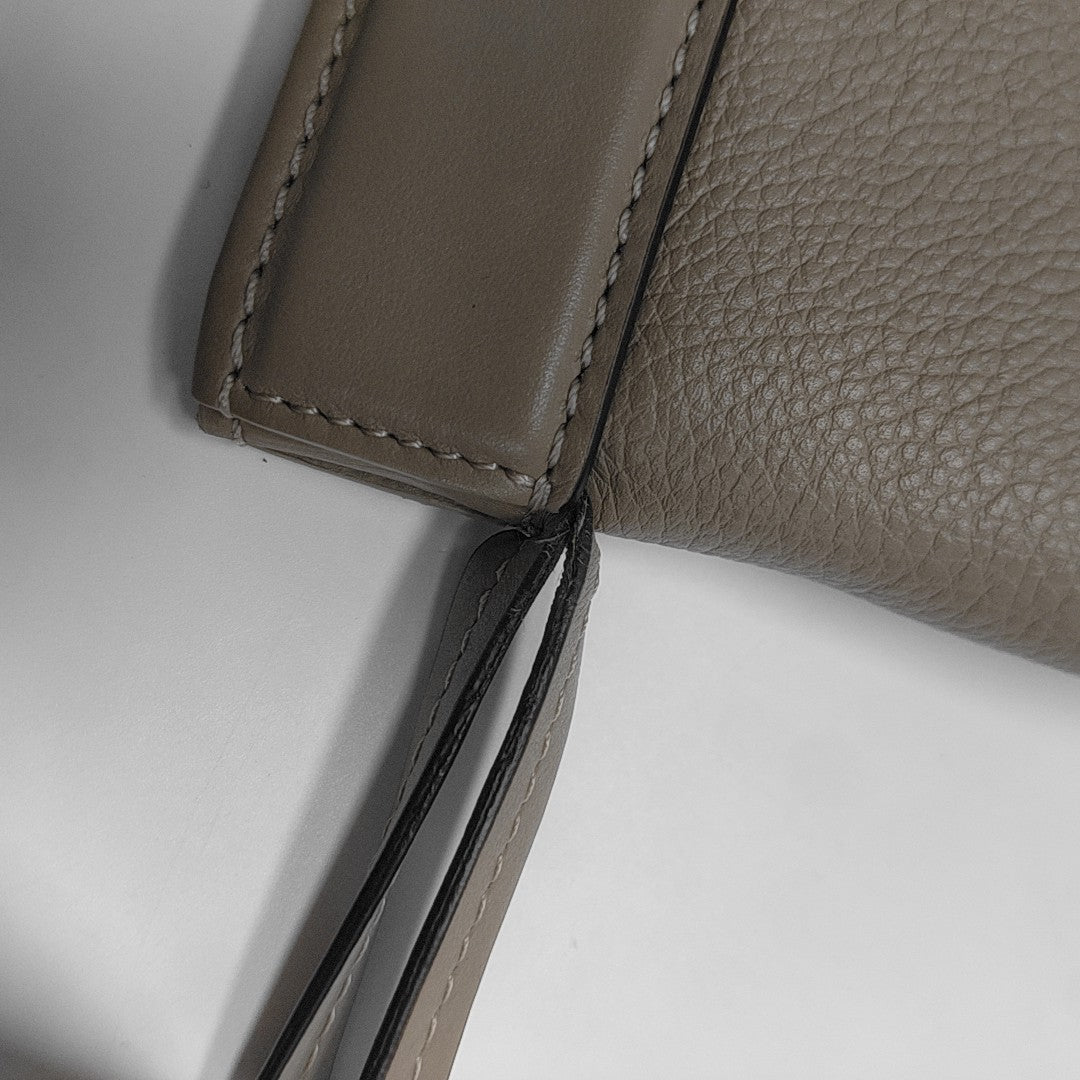 Leather Tote Bag Gray