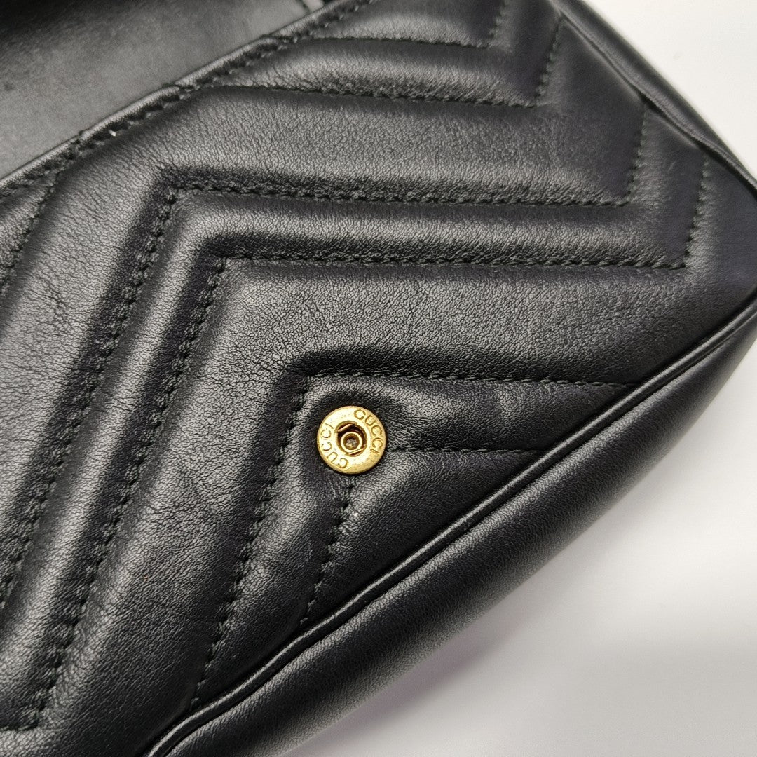 GG Marmont Mini Quilted Calfskin Black
