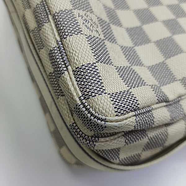 NAVIGLIO Damier Azur Coated Canvas White