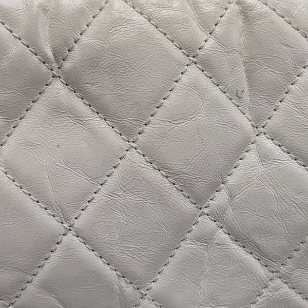 GABRIELLE Large Quilted Calfskin White