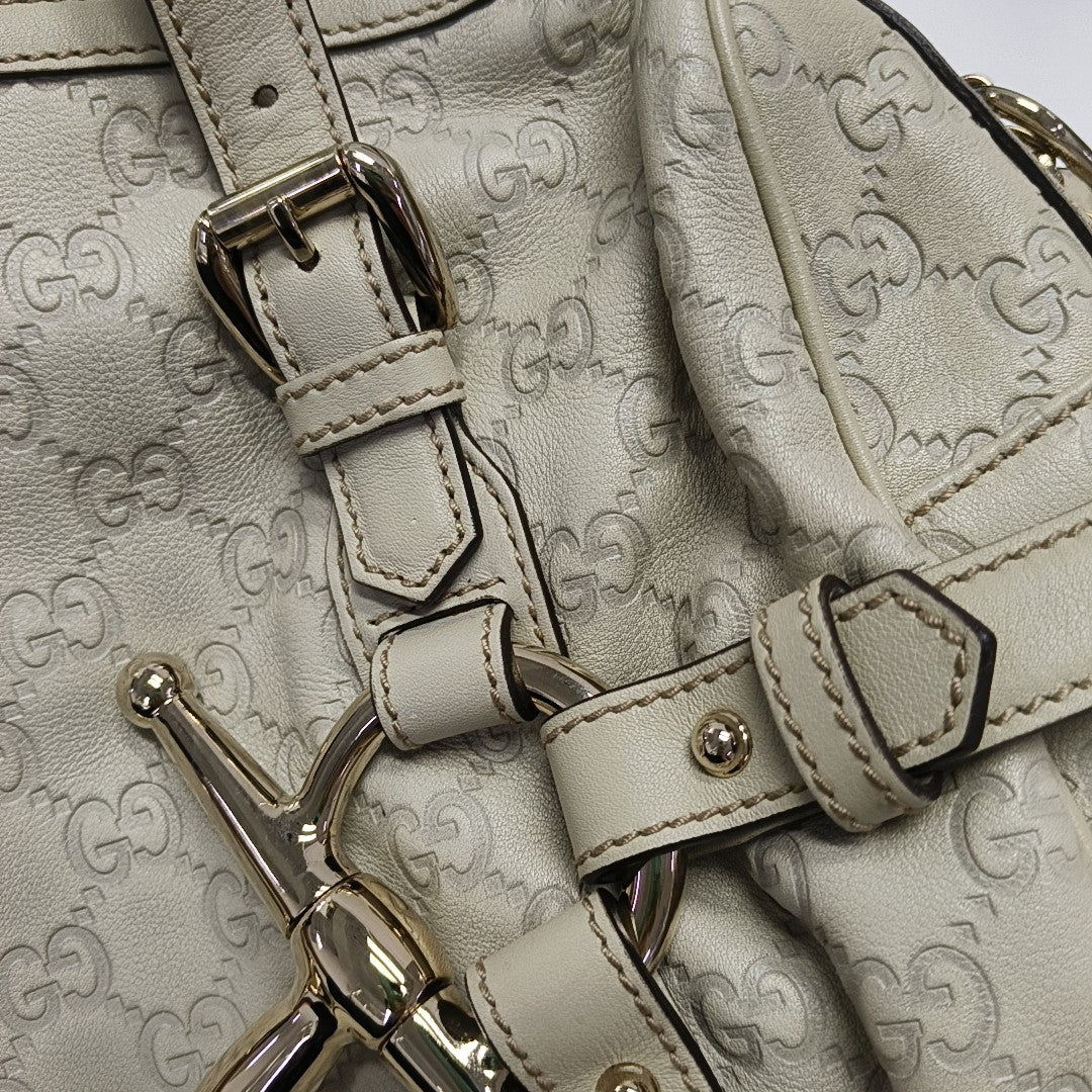 Monogram Calfskin Top Handle Bag White