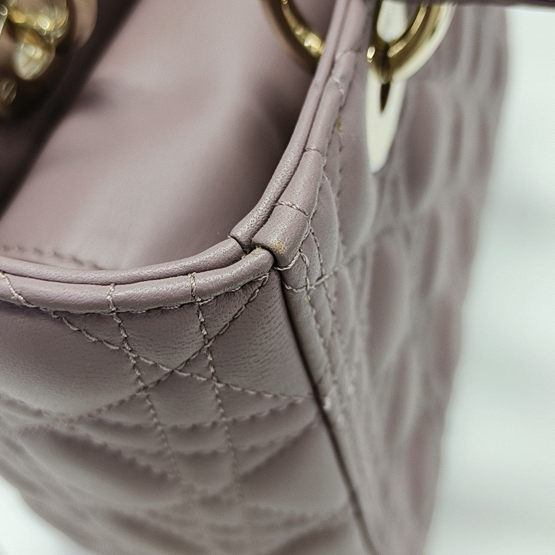 Lady Dior Medium Cannage Lambskin Pink