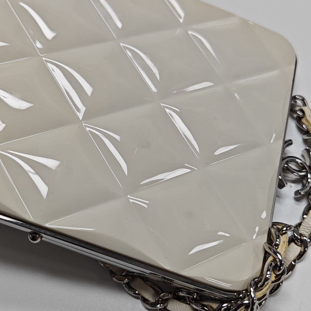 Quilted Lambskin Shoulder Bag White