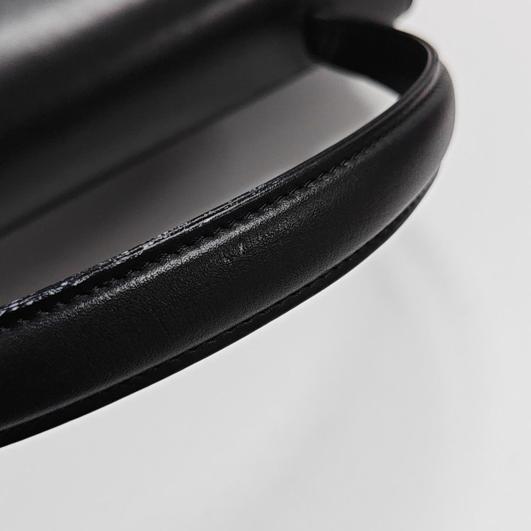 Calfskin Top Handle Bag Black