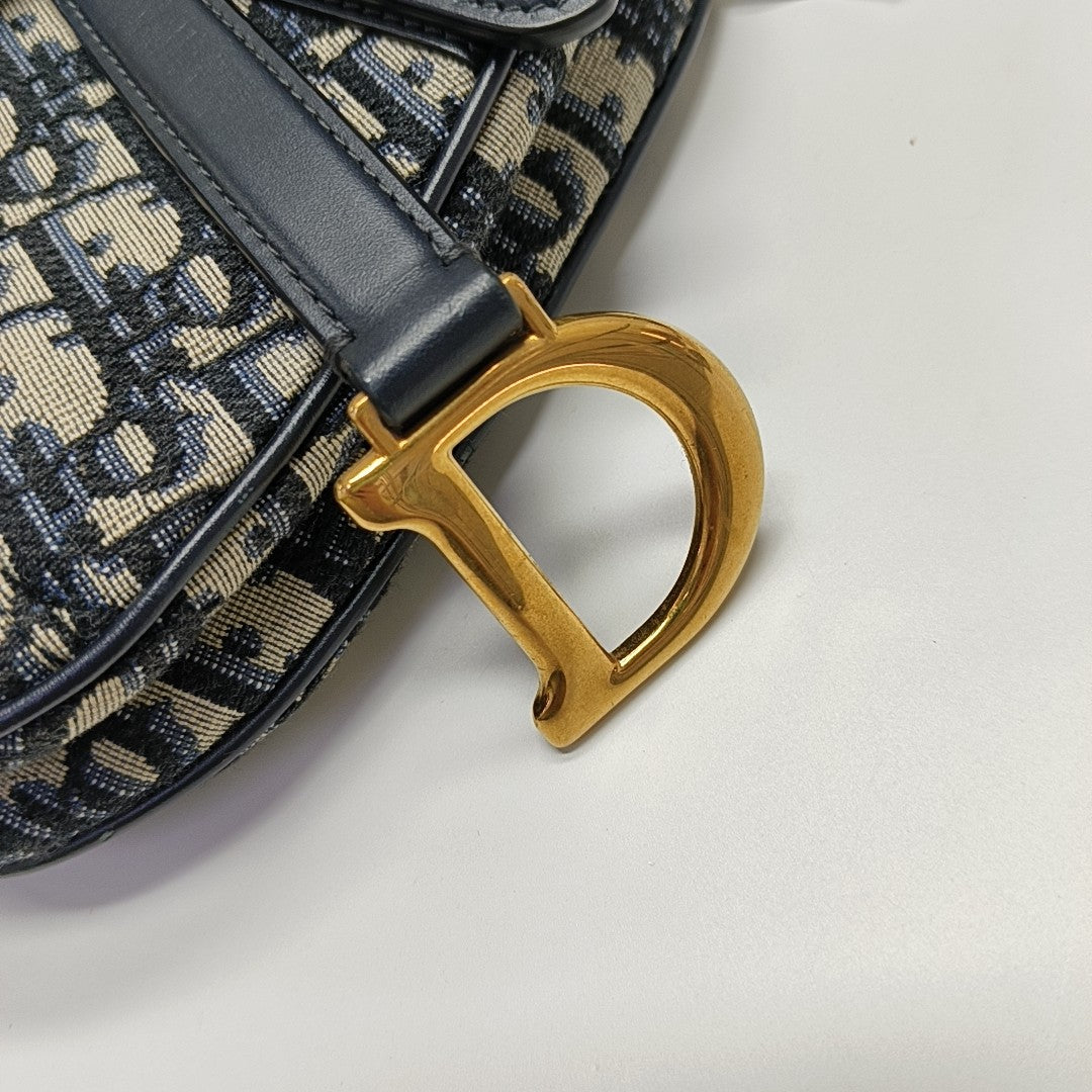 Saddle Mini Oblique Canvas Blue
