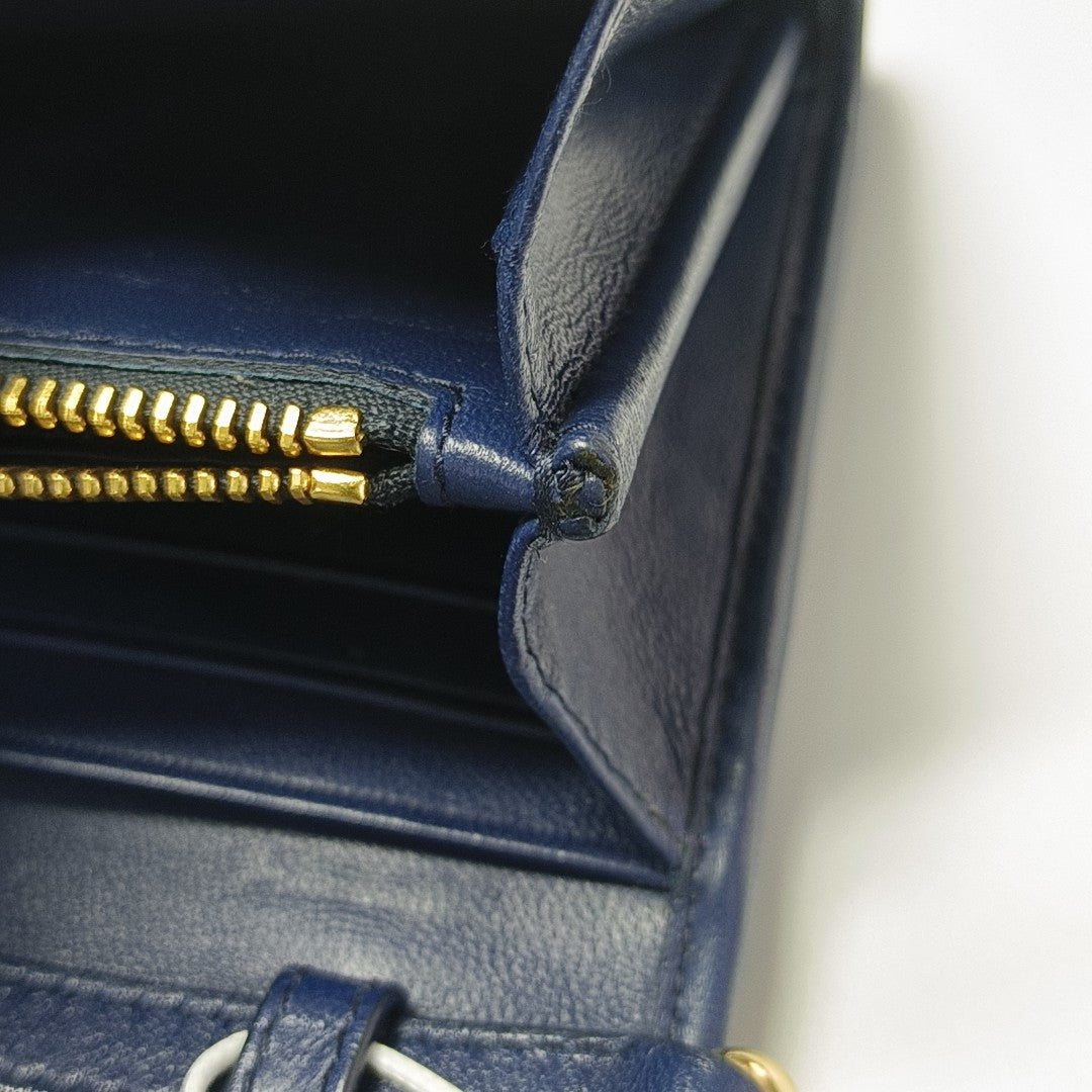 Quilted Lambskin Shoulder Bag Blue