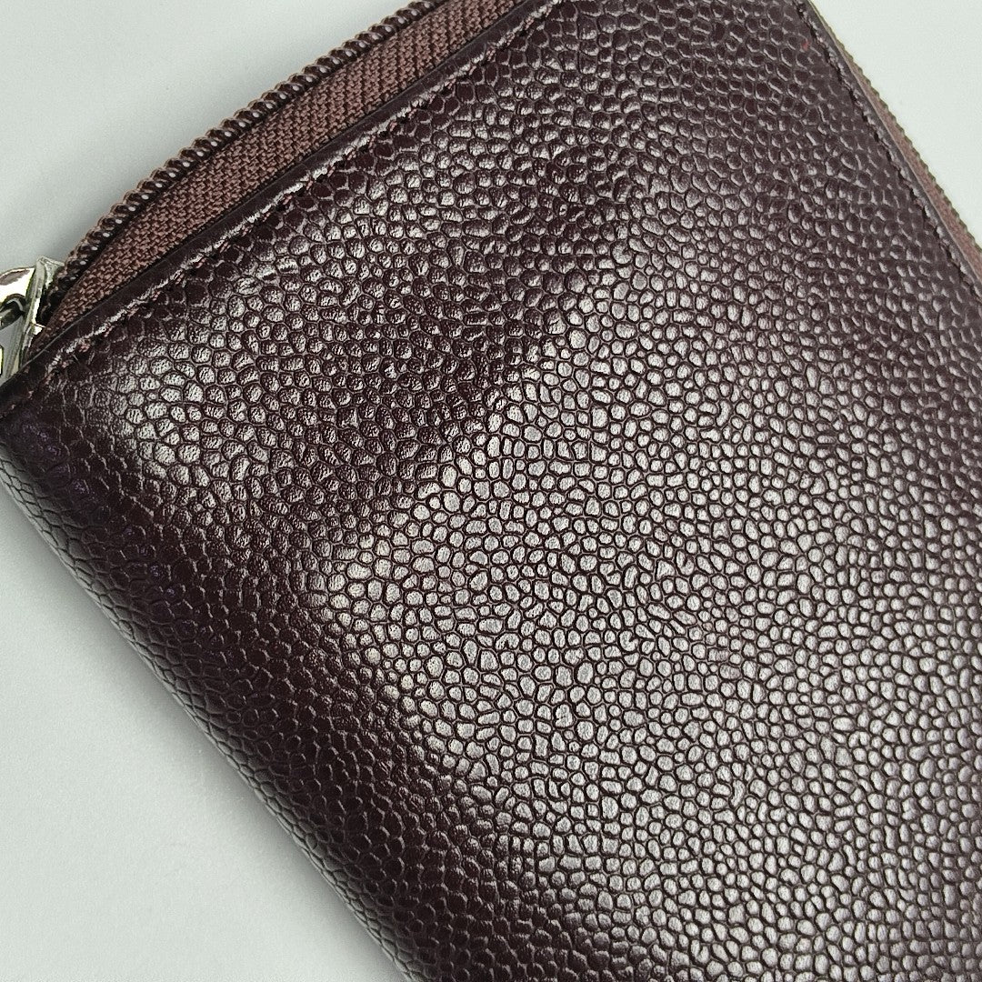 Grained Calfskin Wallet Red