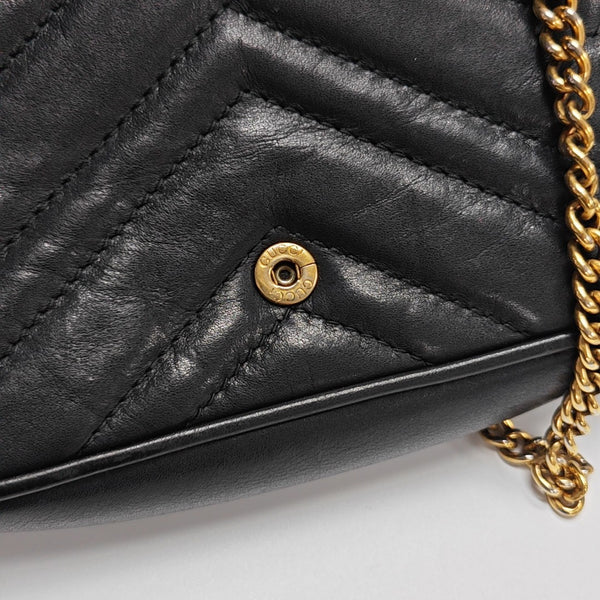 GG Marmont Mini Quilted Calfskin Black