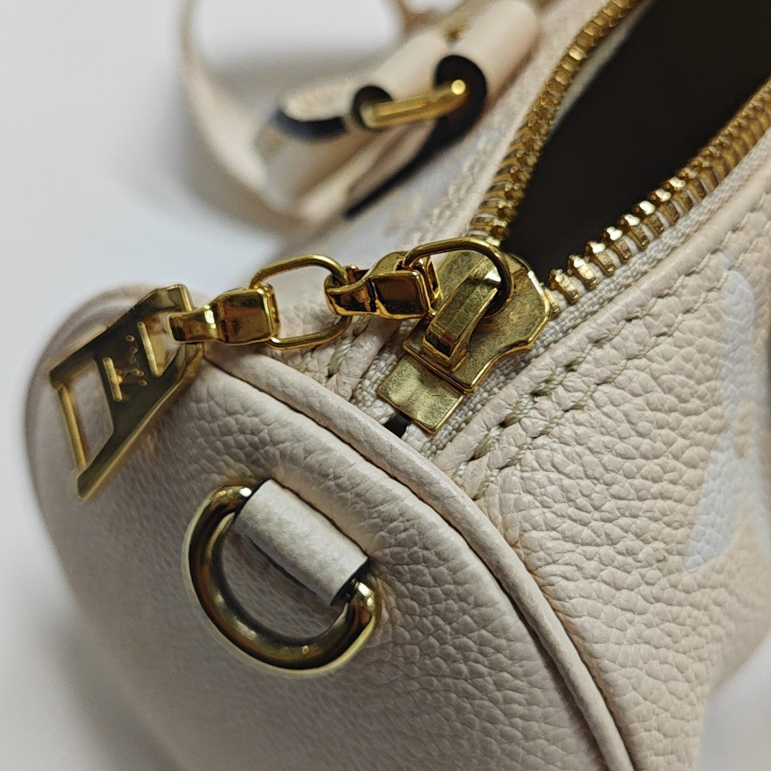 PAPILLON BB Monogram Calfskin Beige