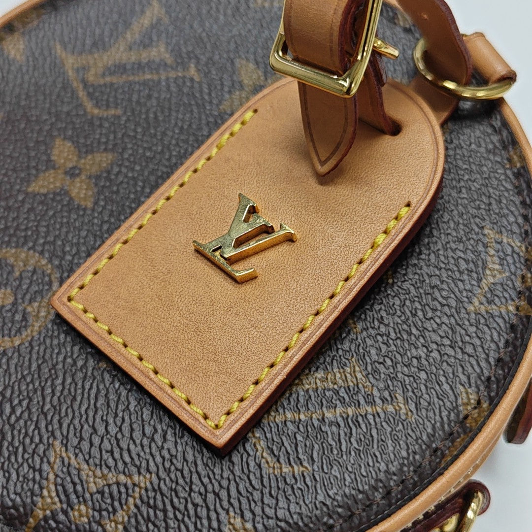 BOITE CHAPEAU Mini Monogram Coated Canvas Brown