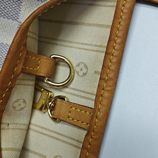 NEVERFULL MM Damier Azur Coated Canvas Beige