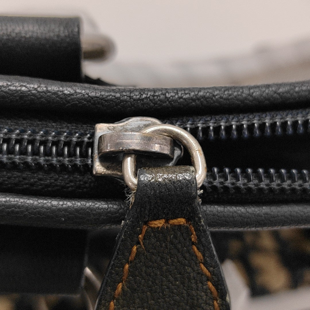 Oblique Canvas Top Handle Bag Beige