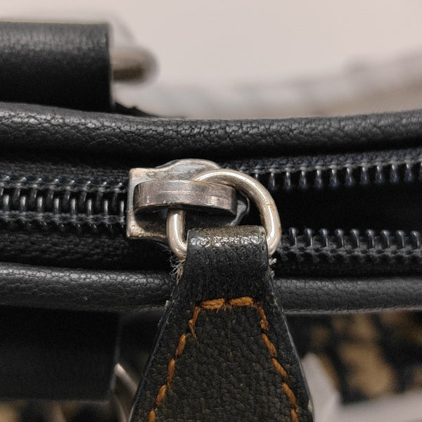 Oblique Canvas Top Handle Bag Beige