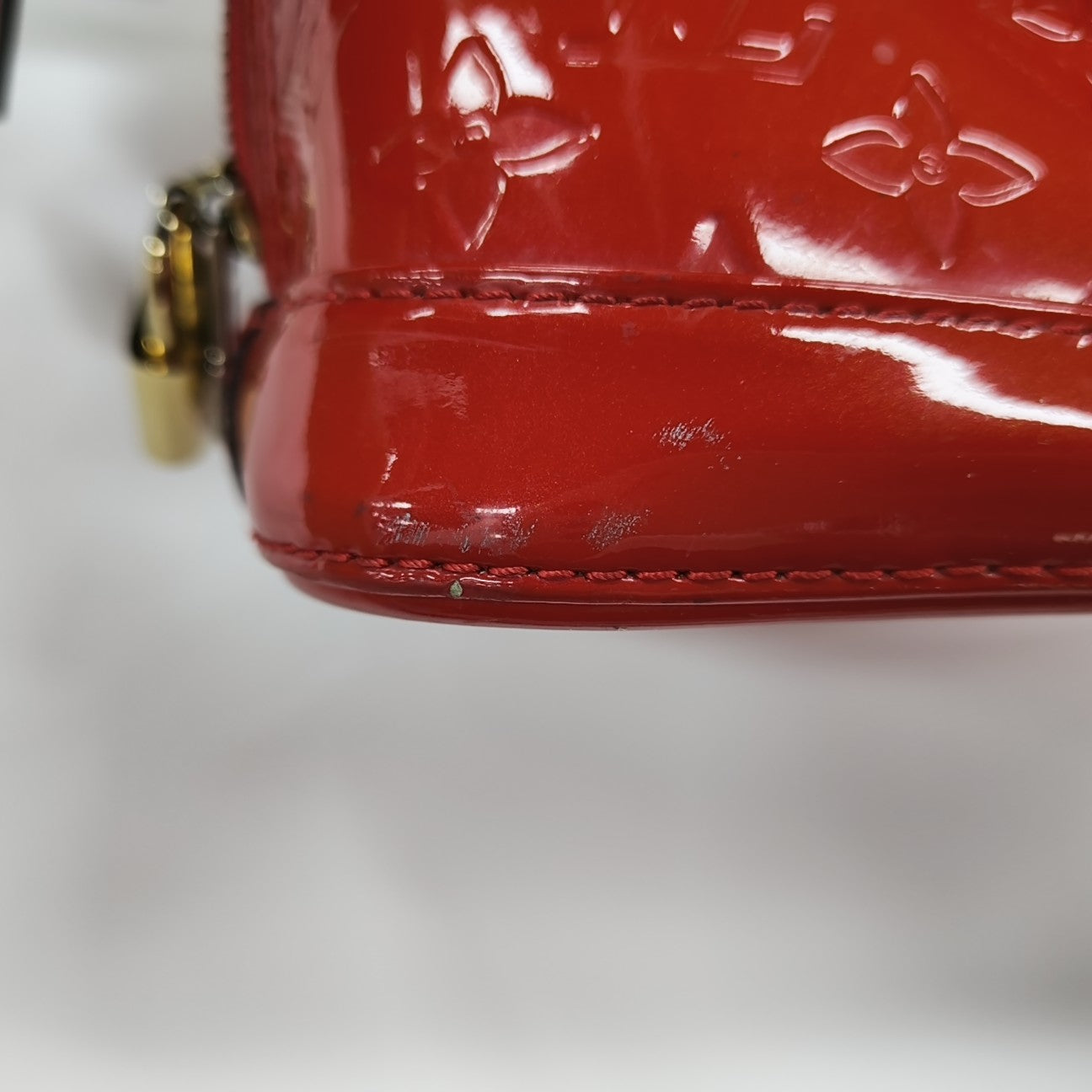 ALMA BB Monogram Patent Leather Red