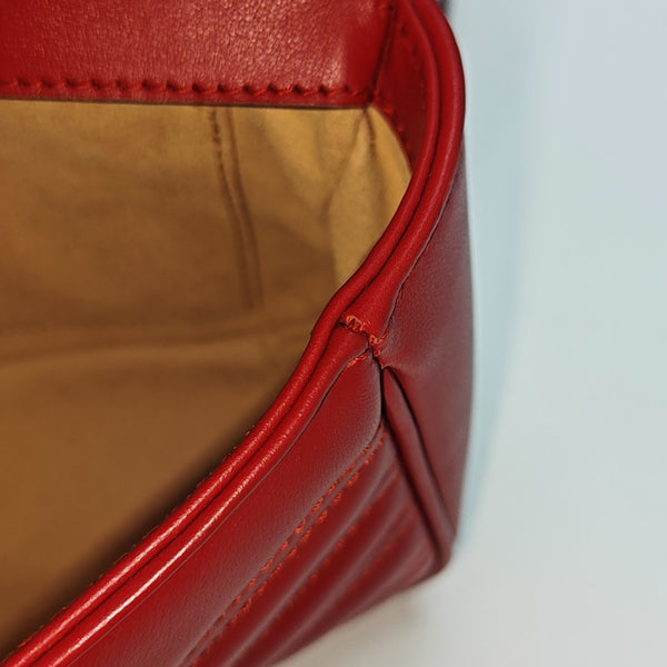 GG Marmont Small Quilted Calfskin Red