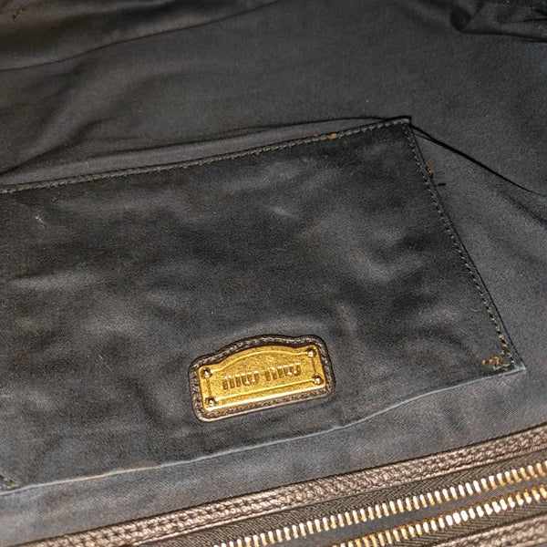 Miu Coffer Quilted Lambskin Black