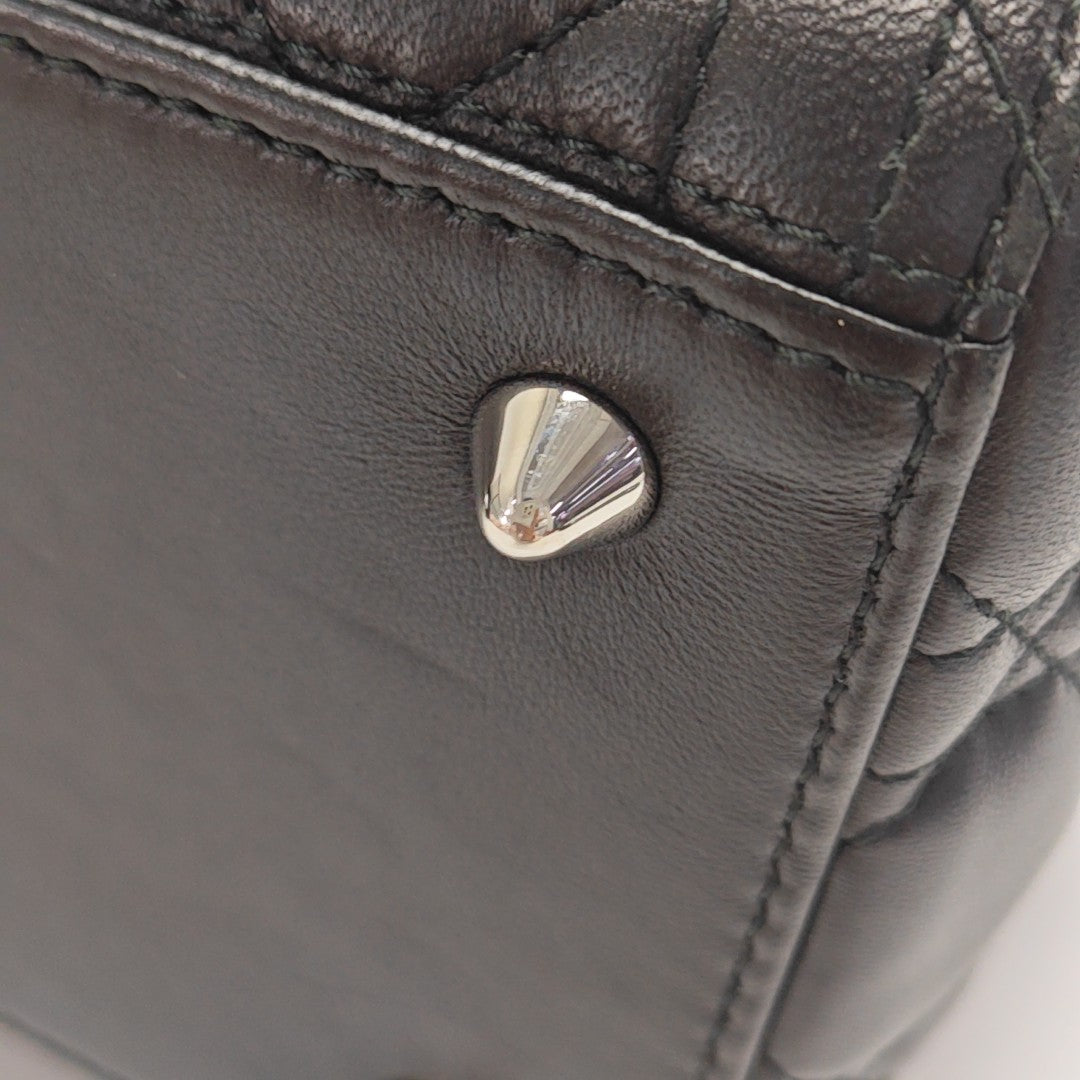 Lady Dior Medium Cannage Lambskin Black