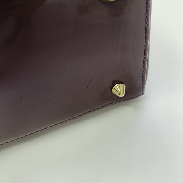 Lady Dior Medium Cannage Patent Leather Purple