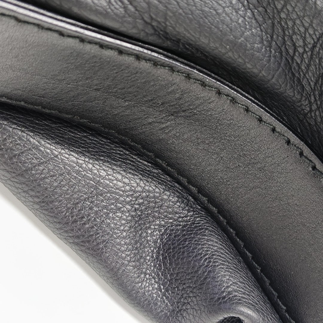 Calfskin Top Handle Bag Black
