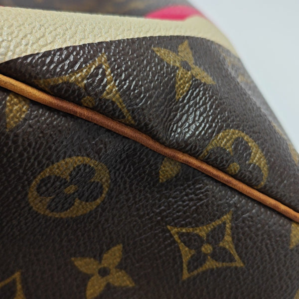 Monogram Coated Canvas Top Handle Bag 40 Brown