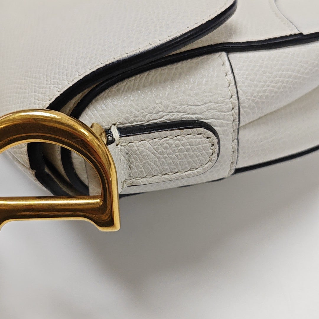Saddle Mini Calfskin White
