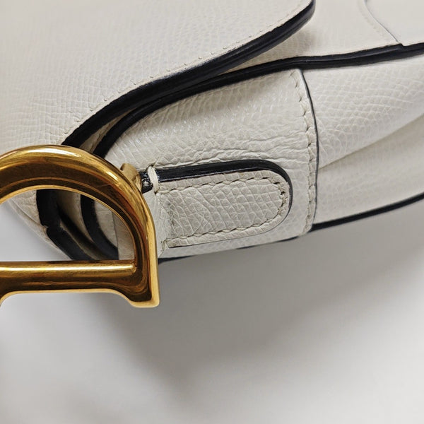 Saddle Mini Calfskin White