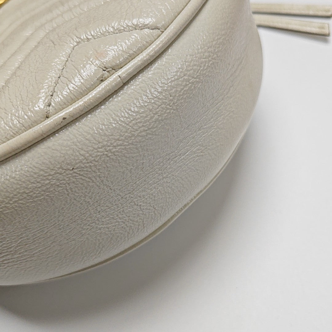 GG Marmont Mini Quilted Calfskin White