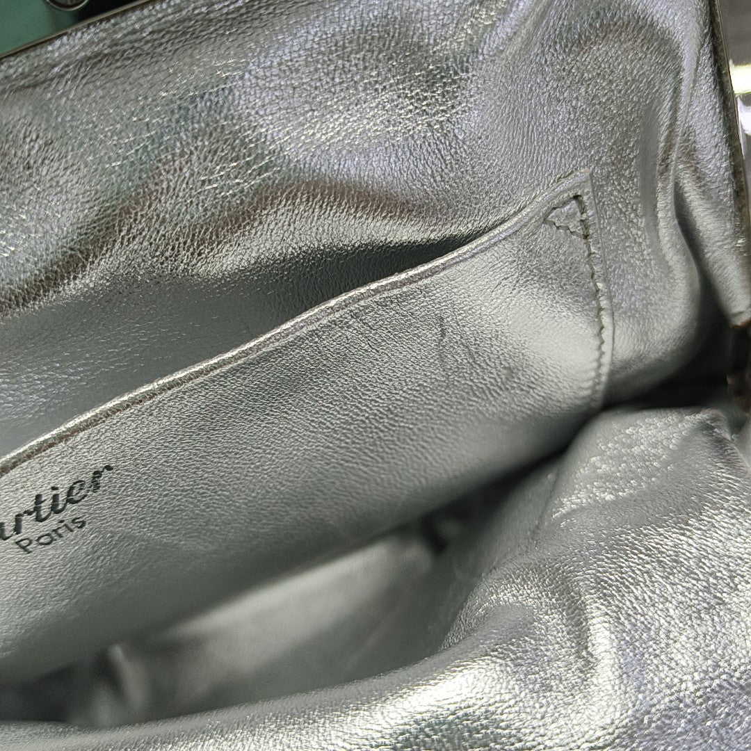 Calfskin Top Handle Bag Gray