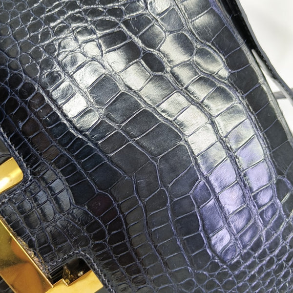 Constance 23 Shiny Porosus Crocodile Blue