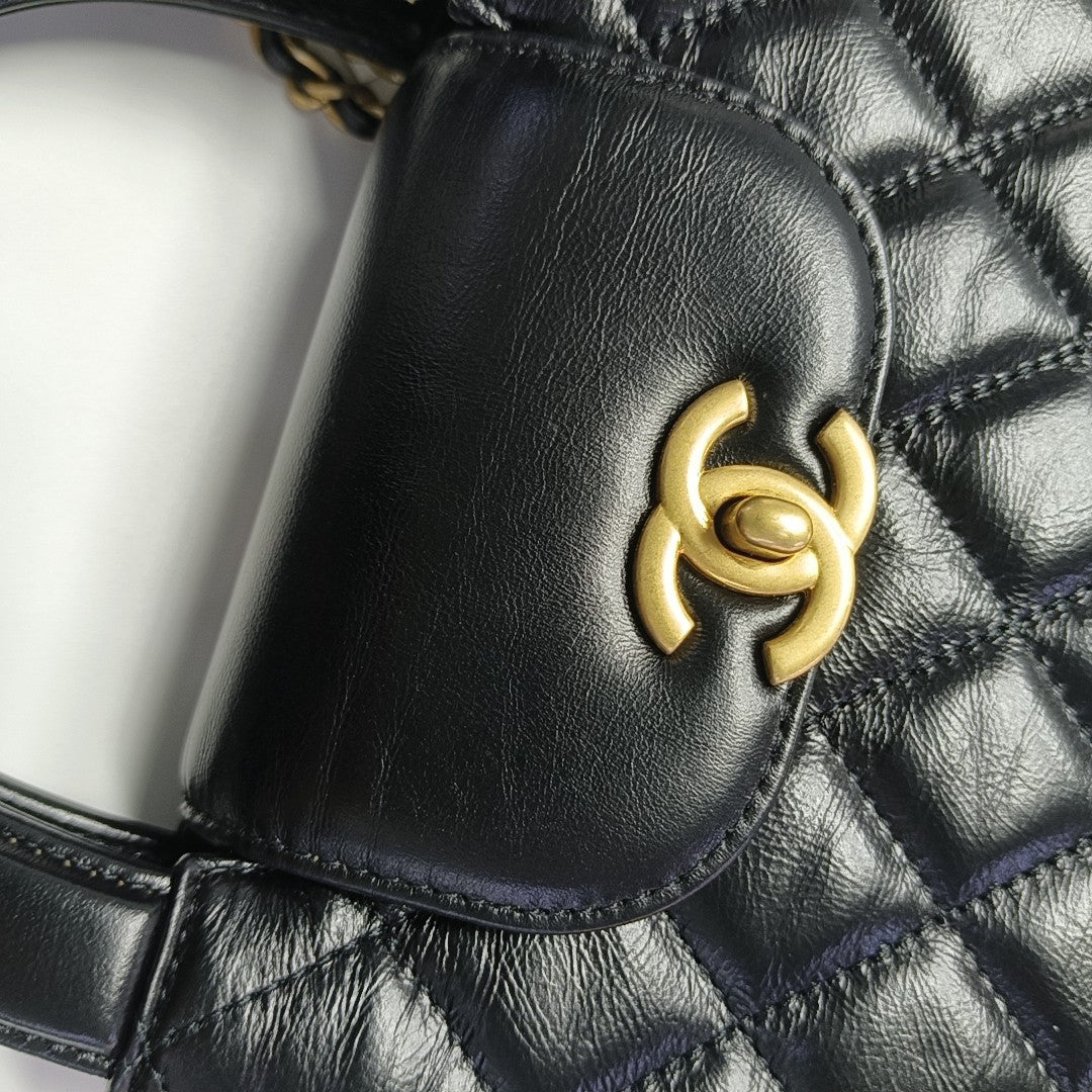 KELLY Mini Quilted Calfskin Black