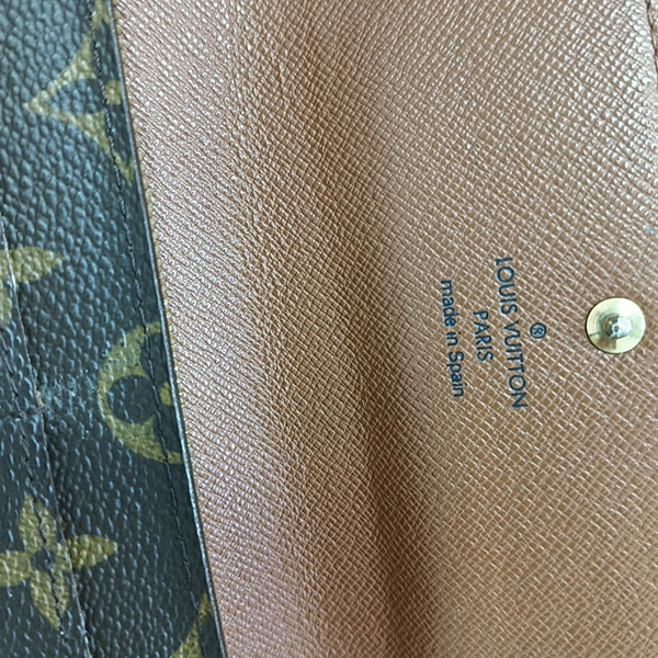 PORTE MONNAIE Monogram Coated Canvas Brown Wallet