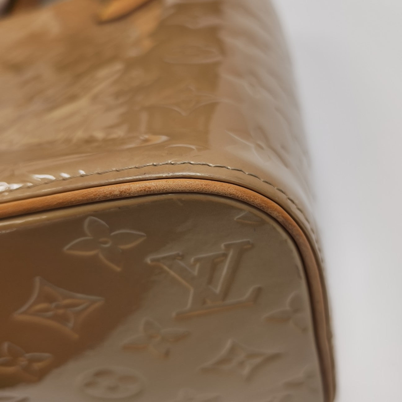 HOUSTON Monogram Patent Leather Beige