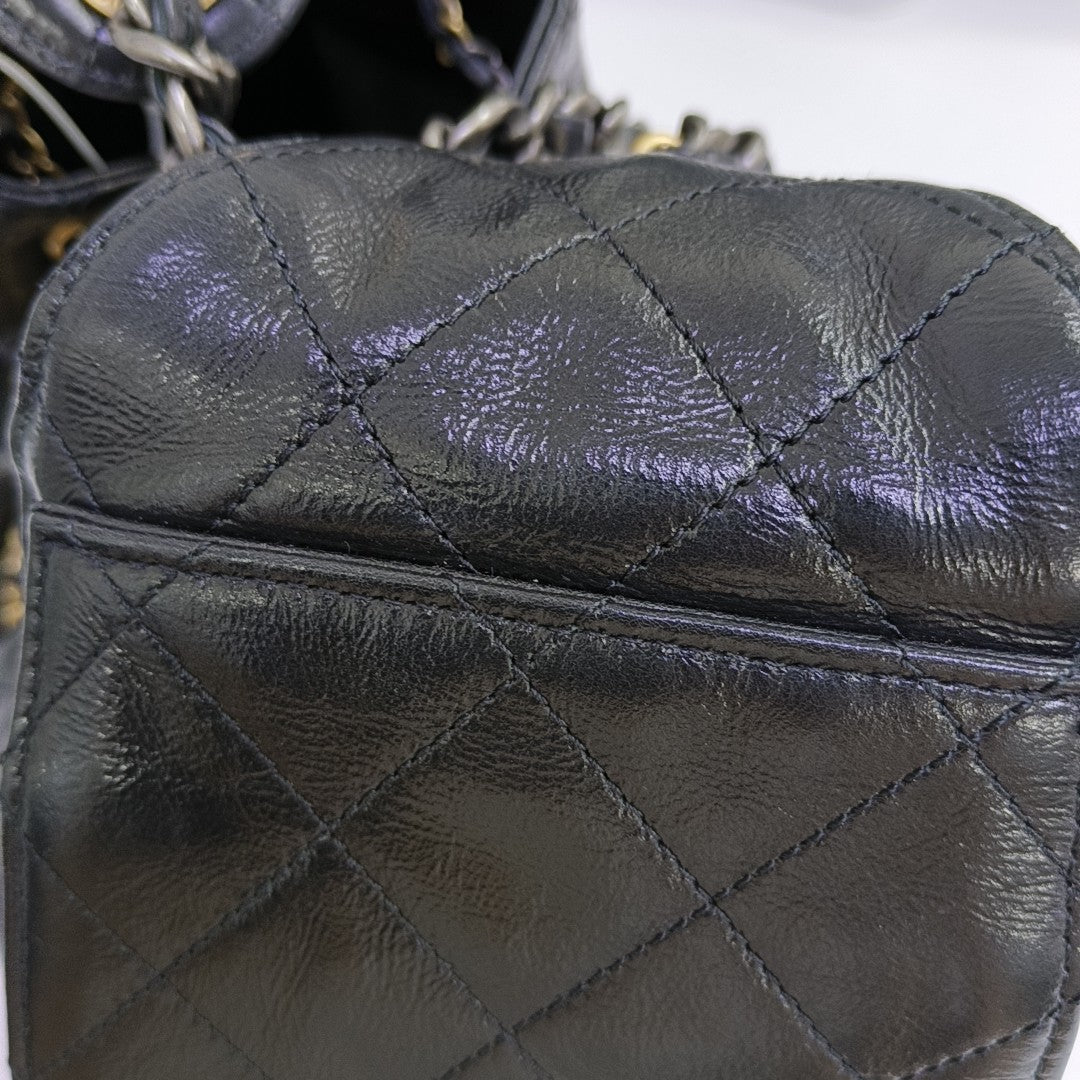 CHANEL 25 Small Quilted Calfskin Black