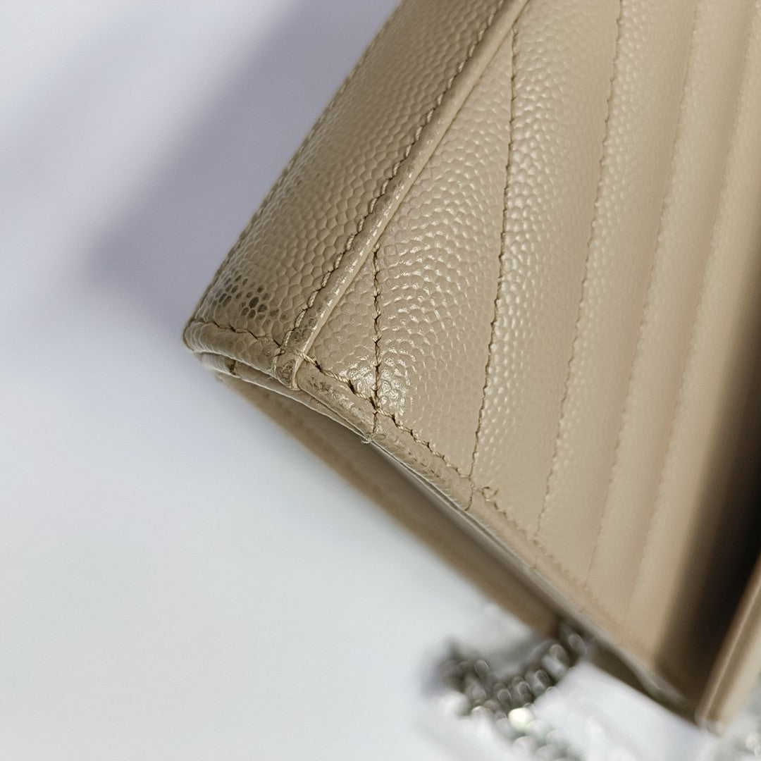 MONOGRAM Medium Chevron Calfskin Beige
