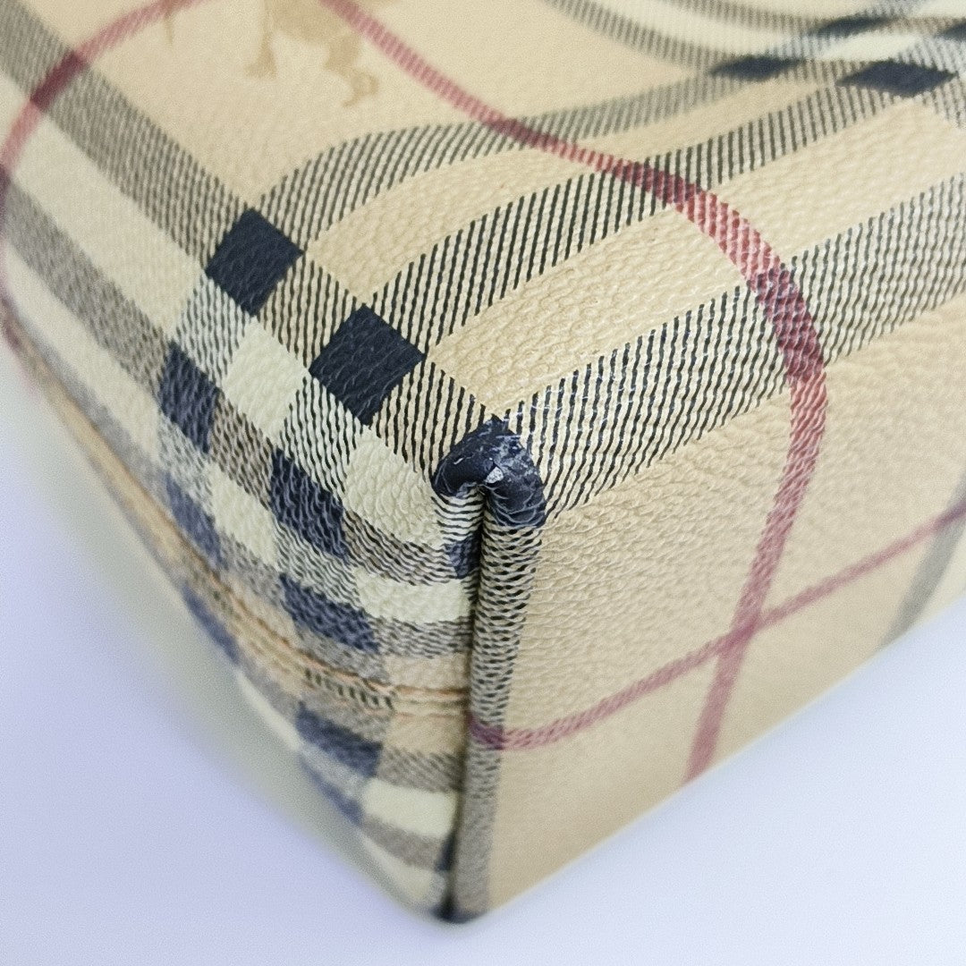 Coated Canvas Shoulder Bag Beige