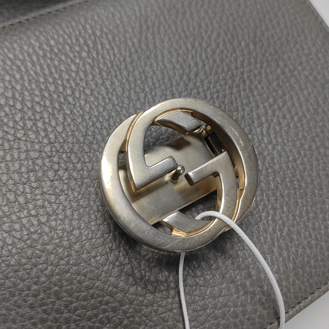 Interlocking G Small Calfskin Gray