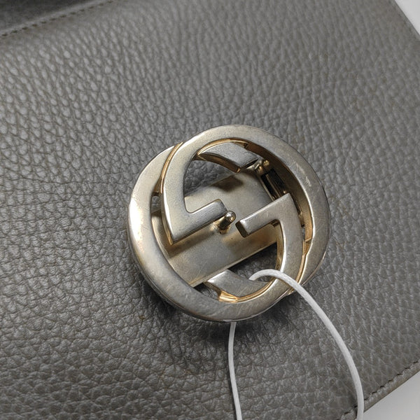 Interlocking G Small Calfskin Gray