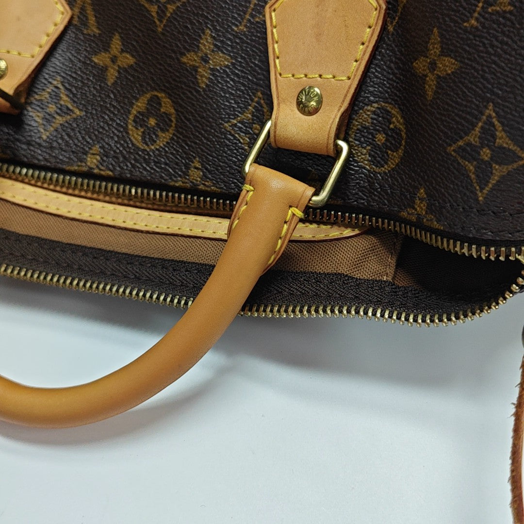 SPEEDY 30 Monogram Coated Canvas Brown