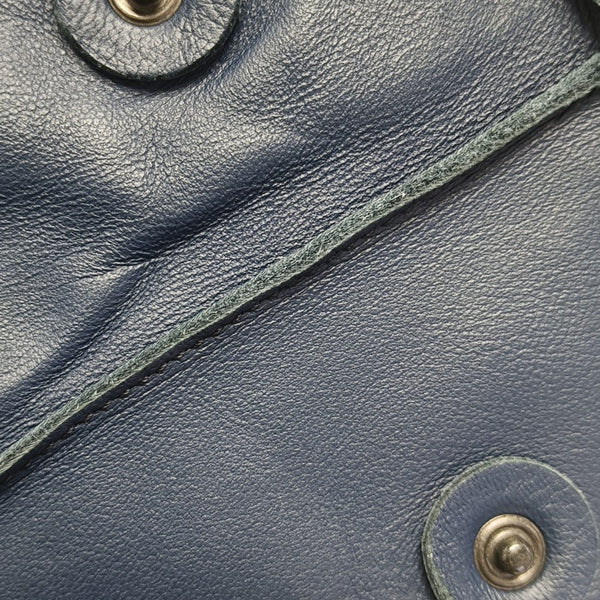Calfskin Shoulder Bag Blue