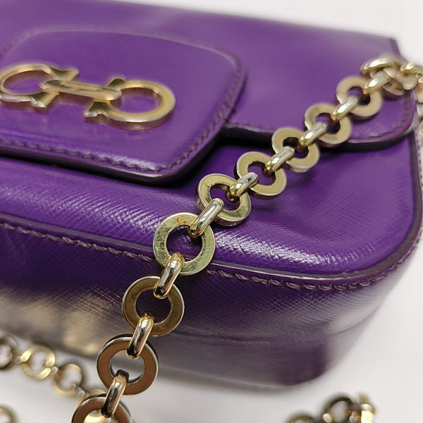 Calfskin Shoulder Bag Purple