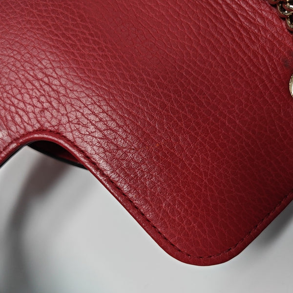 Interlocking G Small Calfskin Red