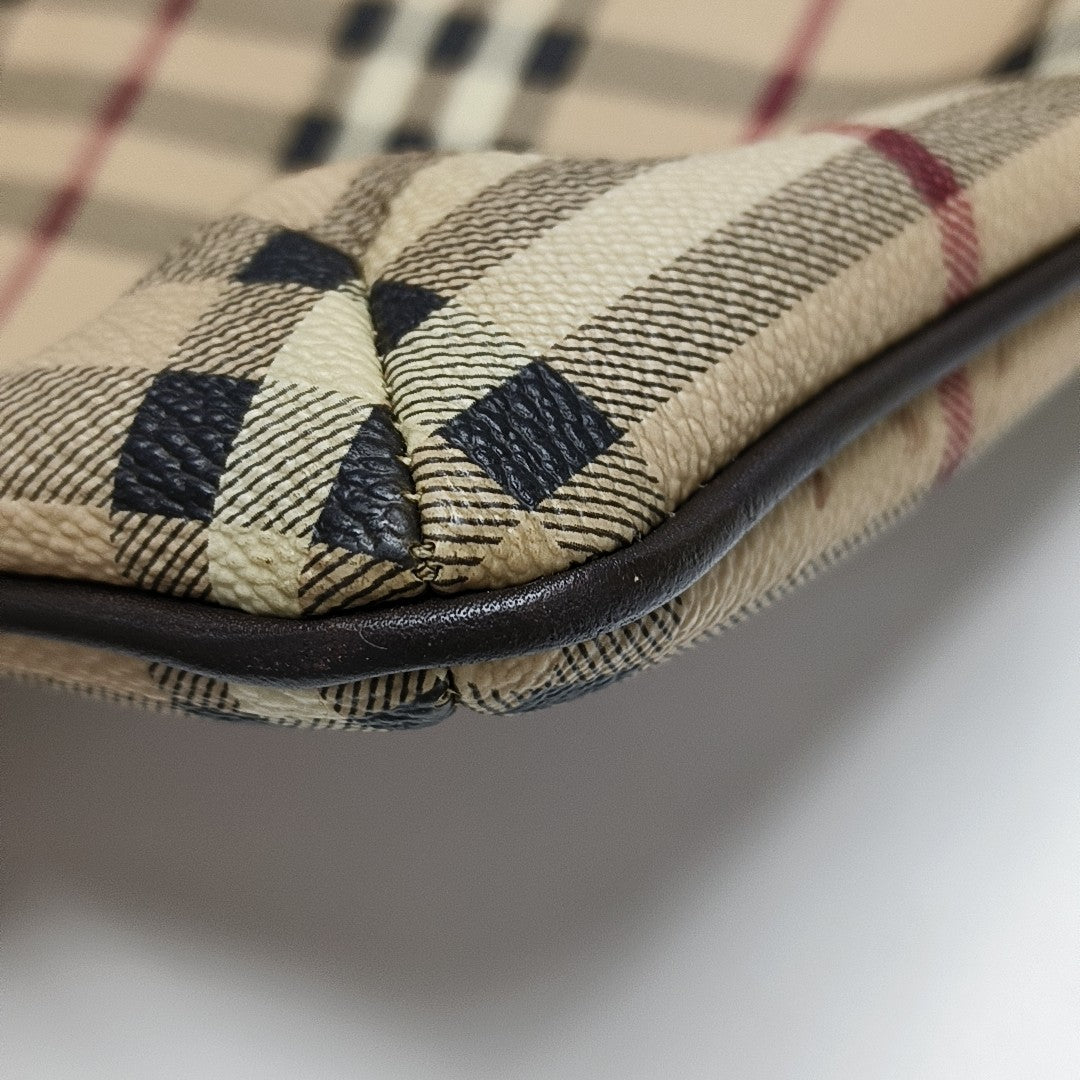 Coated Canvas Crossbody Bag Brown